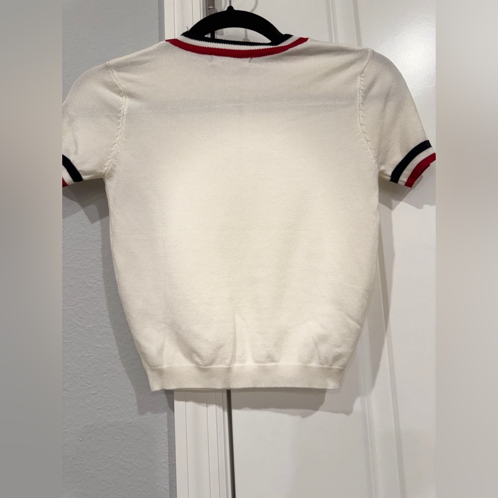 Classic White Kids Shirt with Red and Black Accents